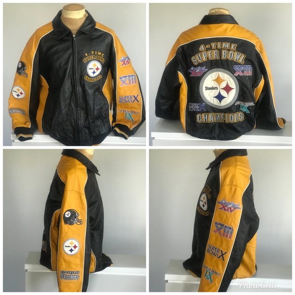 Nfl Jackets Coats Vtg Men Nfl Steelers Leather Jacket Xl Poshmark